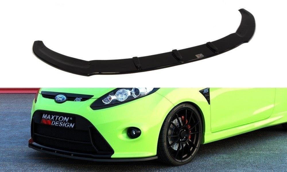 Maxton Design Street+ Spoilerlippe Front Ansatz passend für (RS Look Stoßstange) Ford Fiesta Mk7 schwarz Hochglanz