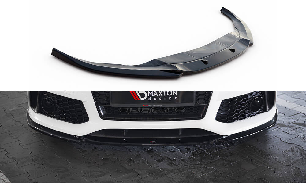 Maxton Design Street+ Spoilerlippe Front Ansatz V.4 passend für Audi RS7 C7 schwarz Hochglanz