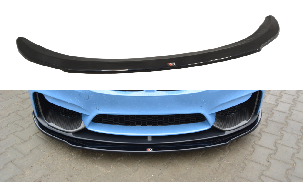 Maxton Design Frontansatz für BMW M4 F82 [2014-2021] | Schwarz Hochglanz | ABS-Kunststoff
