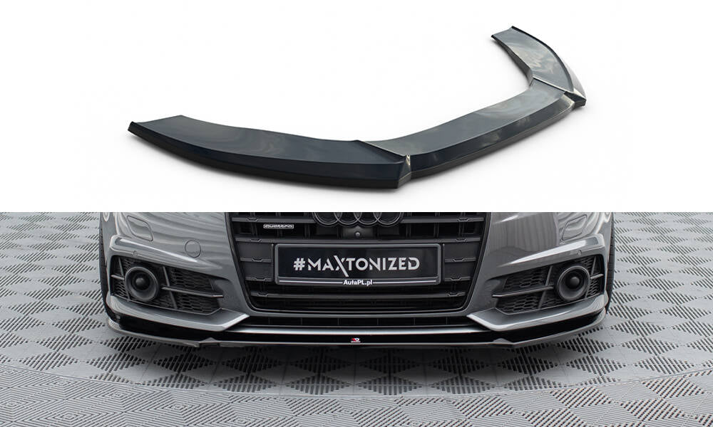 Maxton Design Street+ Spoilerlippe Front Ansatz V.1 passend für Audi A6 / A6 C7 S-line/ S6 C7 Facelift schwarz Hochglanz