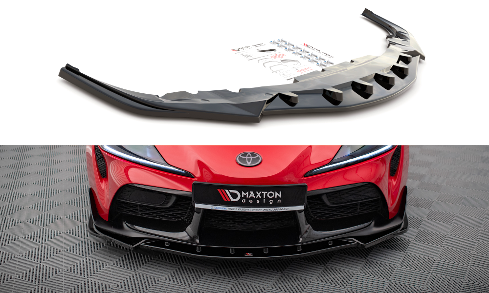 Maxton Design Street+ Spoilerlippe Front Ansatz V.4 passend für Toyota Supra Mk5 schwarz Hochglanz