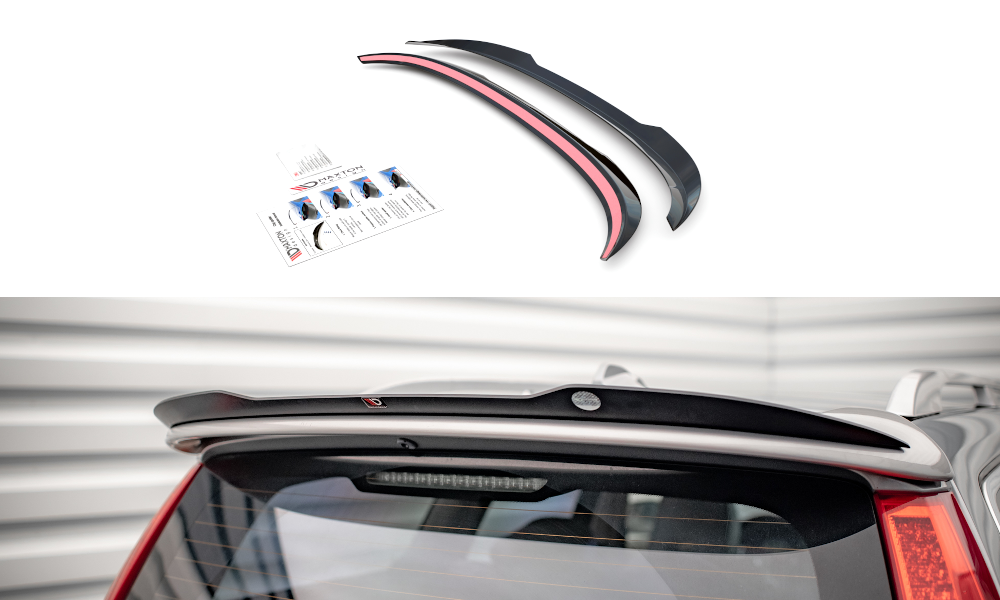 Maxton Design Spoiler CAP V.2 passend für Volvo V70 Mk3 schwarz Hochglanz
