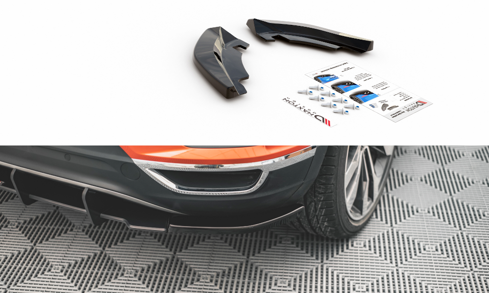 Maxton Design Heck Ansatz Flaps Diffusor passend für VW T-Roc Mk1 schwarz Hochglanz