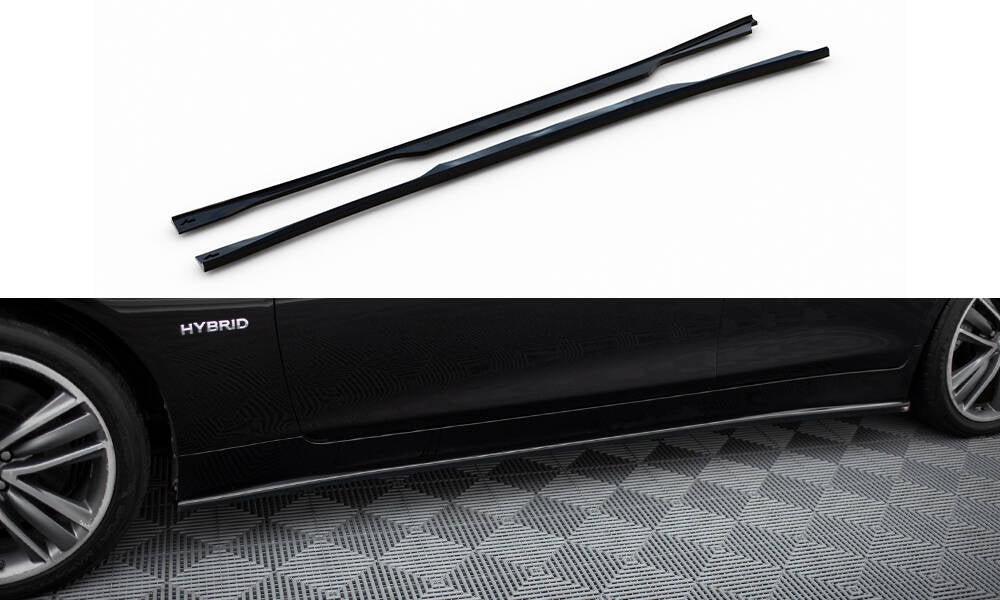 Maxton Design Street+ Seitenschweller Leisten V.2 passend für Infiniti Q50 S Mk1 schwarz Hochglanz