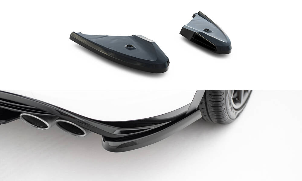 Maxton Design Heck Ansatz Flaps Diffusor passend für VW T-Roc R Mk1 schwarz Hochglanz