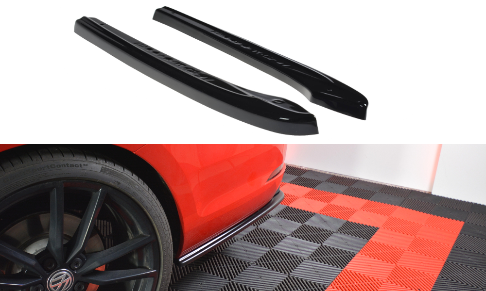 Maxton Design Heck Ansatz Flaps Diffusor V.1 passend für VW GOLF 7 R VARIANT FACELIFT schwarz Hochglanz