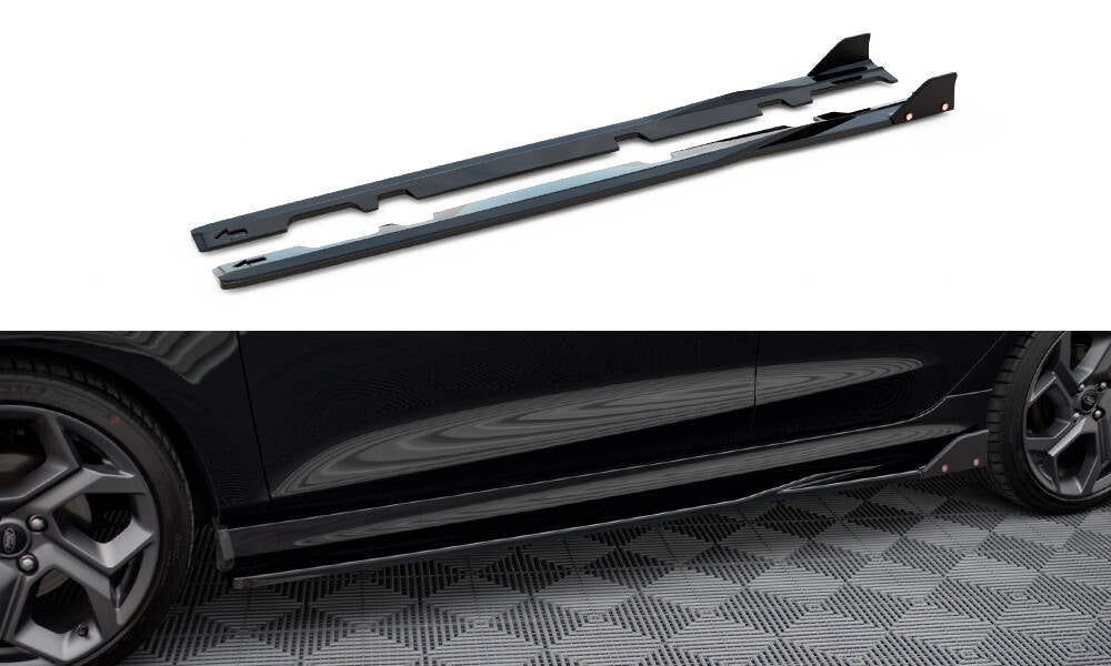 Maxton Design Street+ Seitenschweller Leisten V.2 passend für + Flaps passend für Ford Fiesta ST / ST-Line