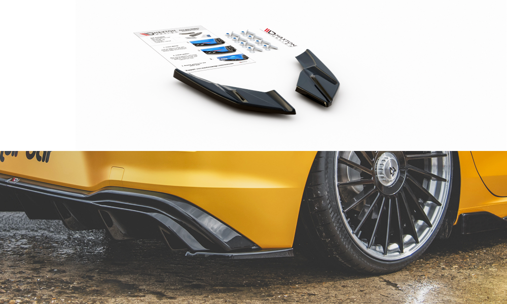 Maxton Design Heck Ansatz Flaps Diffusor passend für VW Golf Hatchback Mk8 Facelift schwarz Hochglanz