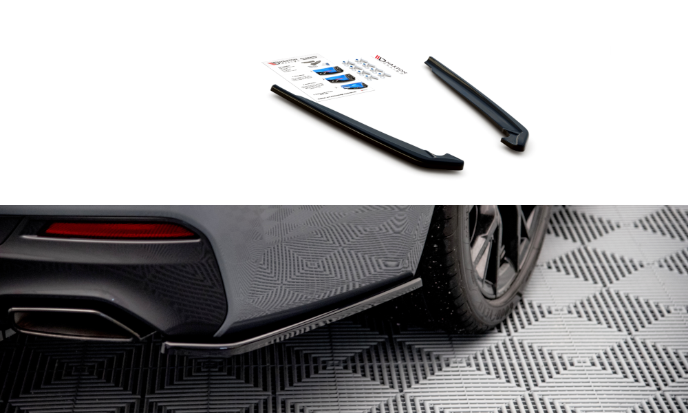 Maxton Design Heck Ansatz Flaps Diffusor passend für BMW 5er G30 Facelift M-Paket schwarz Hochglanz