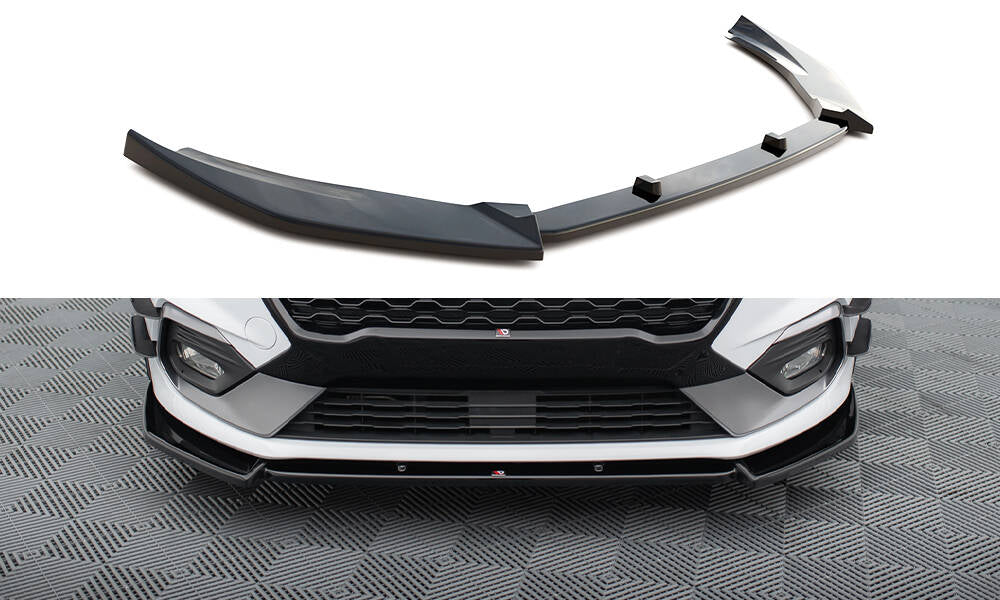 Maxton Design Street+ Spoilerlippe Front Ansatz V.7 passend für Ford Fiesta Mk8 ST / ST-Line schwarz Hochglanz