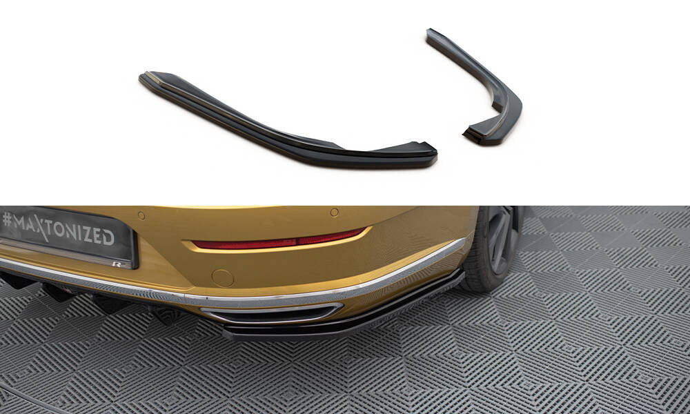 Maxton Design Heck Ansatz Flaps Diffusor passend für VW Arteon R-Line Limousine / Shooting Brake Mk1 schwarz Hochglanz