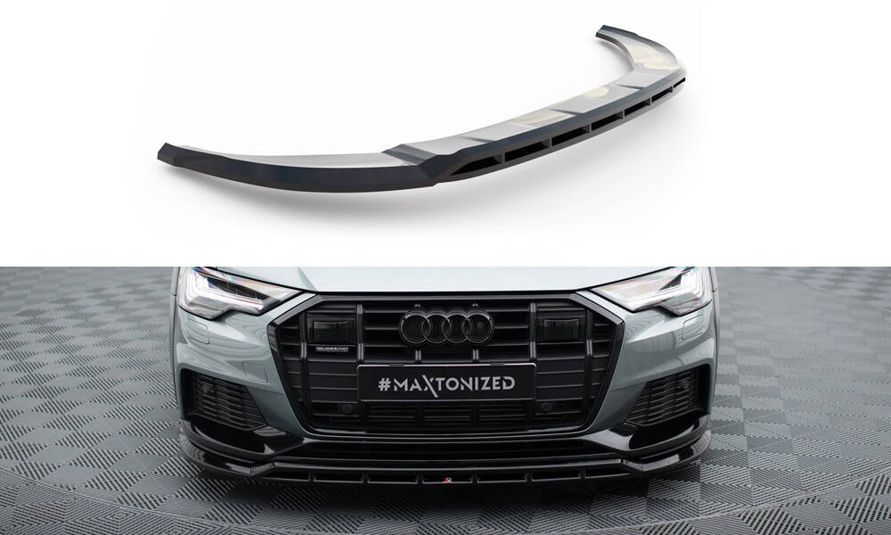 Maxton Design Street+ Spoilerlippe Front Ansatz passend für Audi A6 Allroad C8 schwarz Hochglanz