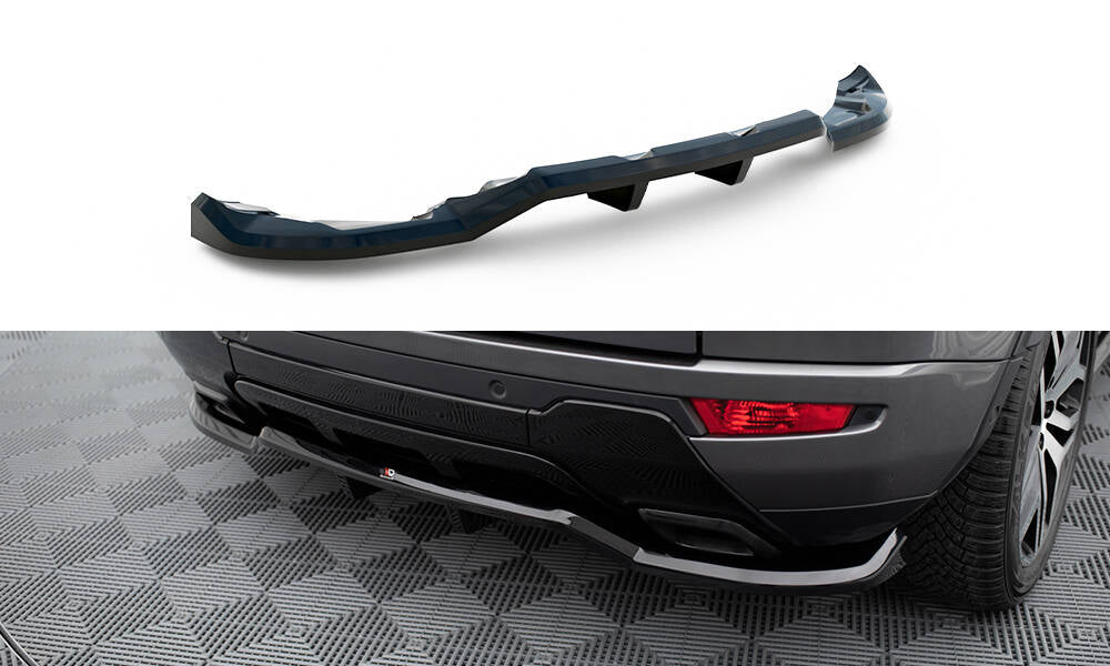 Maxton Design Street+ Mittlerer Diffusor RACE passend für Land Rover Range Rover Evoque HSE Dynamic Mk1 Facelift schwarz Hochglanz