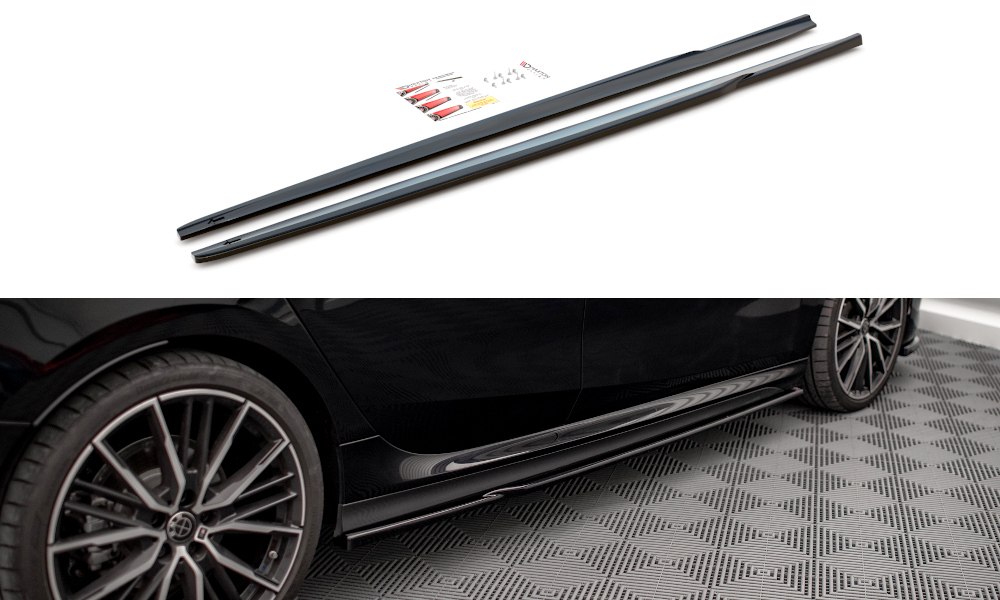 Maxton Design Street+ Seitenschweller Leisten passend für V.1 passend für BMW 2 Gran Coupe M-Paket / M235i F44 schwarz Hochglanz