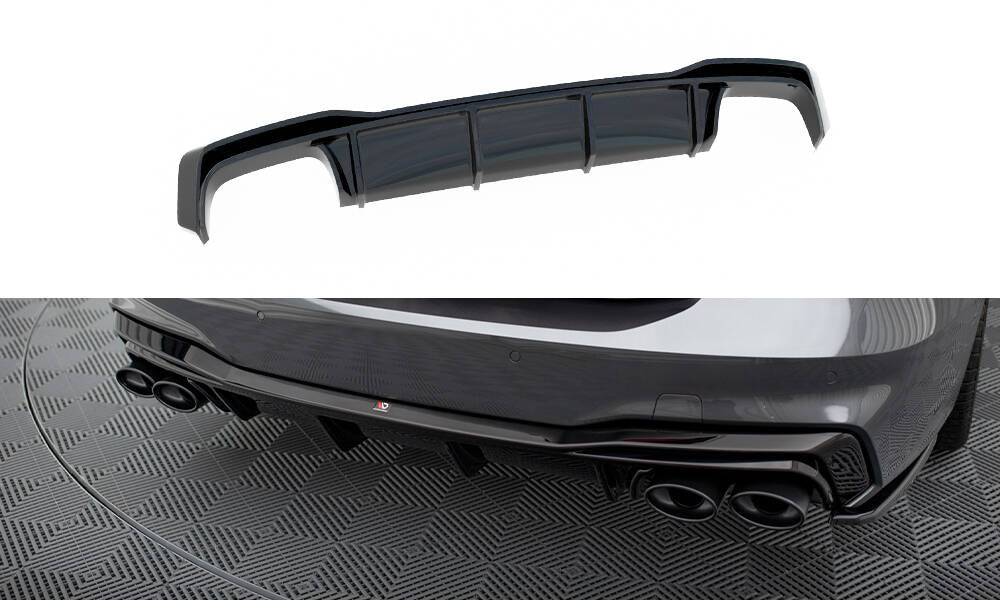 Maxton Design Diffusor Heck Ansatz passend für Audi A7 S-Line C8 / S7 C8 schwarz Hochglanz