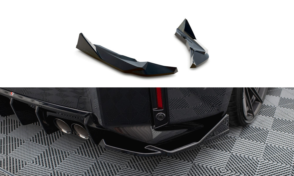 Maxton Design Heck Ansatz Flaps Diffusor V.4 passend für (Für heckansatz v.1) BMW M2 G87 schwarz Hochglanz
