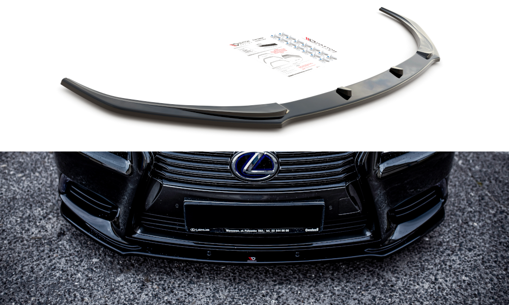 Maxton Design Street+ Spoilerlippe Front Ansatz passend für Lexus LS Mk4 Facelift schwarz Hochglanz