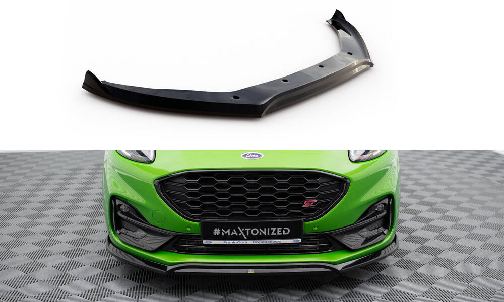 Maxton Design Street+ Spoilerlippe Front Ansatz V.2 passend für Ford Puma ST / ST-Line Mk1 schwarz Hochglanz