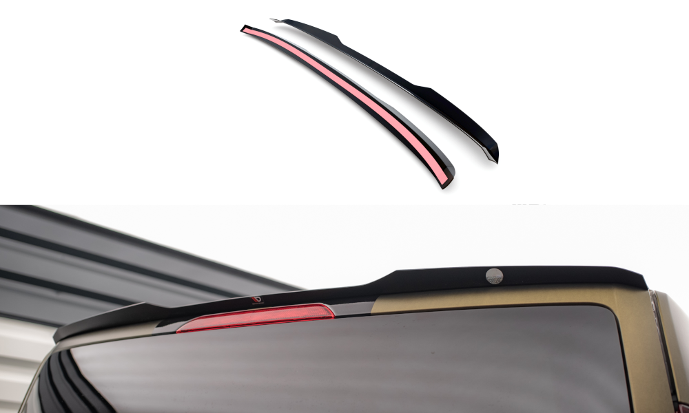 Maxton Design Spoiler CAP passend für Ford Tourneo Custom Mk1 Facelift schwarz Hochglanz