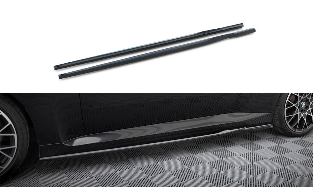 Maxton Design Street+ Seitenschweller Leisten passend für V.1 passend für BMW 2 Coupe G42 schwarz Hochglanz