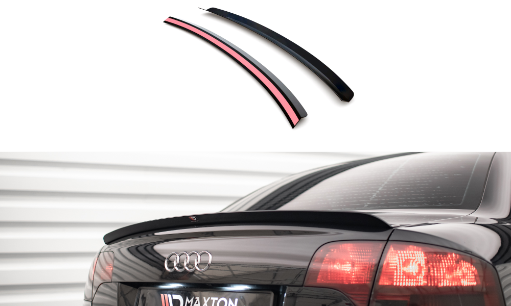 Maxton Design Spoiler CAP passend für Audi A4 Limousine S-Line B7 schwarz Hochglanz