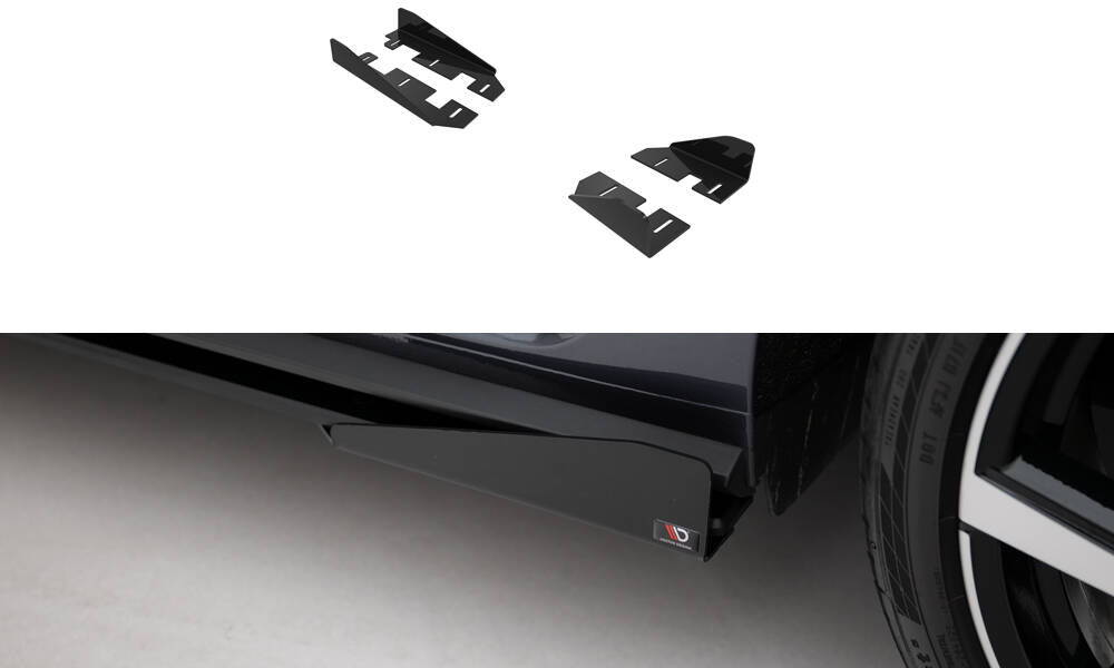 Maxton Design Seitenschweller Flaps passend für VW Polo GTI Mk6 Facelift schwarz Hochglanz