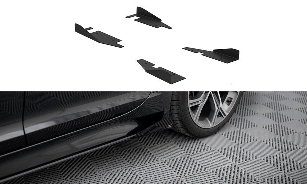 Maxton Design Seitenschweller Flaps passend für Kia Stinger GT / GT-Line / Standard Mk1 schwarz Hochglanz