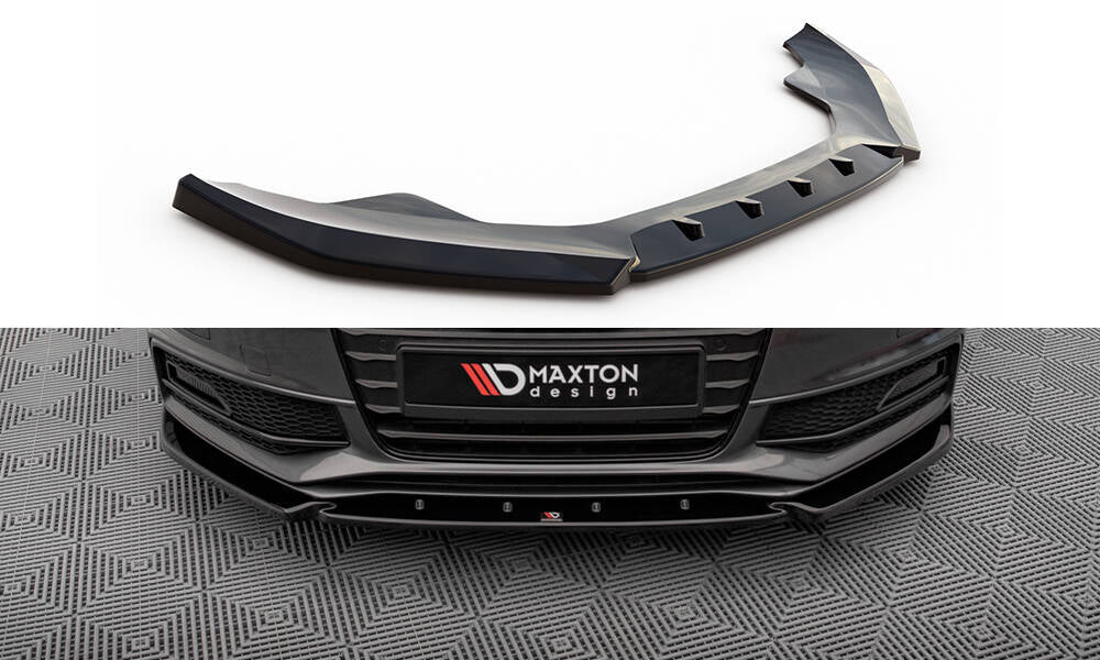 Maxton Design Street+ Spoilerlippe Front Ansatz V.3 passend für Audi A4 S-Line / S4 B8 Facelift schwarz Hochglanz