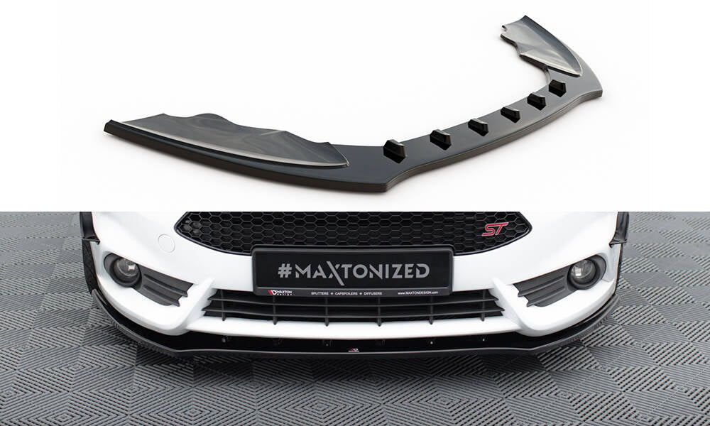 Maxton Design Street+ Spoilerlippe Front Ansatz V.1 passend für Ford Fiesta ST Mk7 FL schwarz Hochglanz