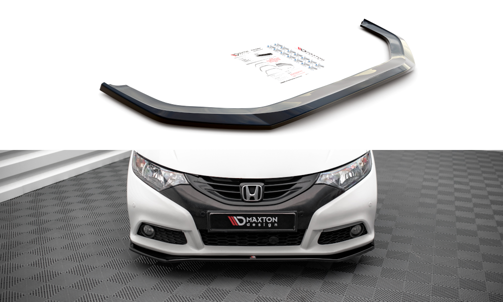 Maxton Design Street+ Spoilerlippe Front Ansatz V.1 passend für Honda Civic Mk9 schwarz Hochglanz