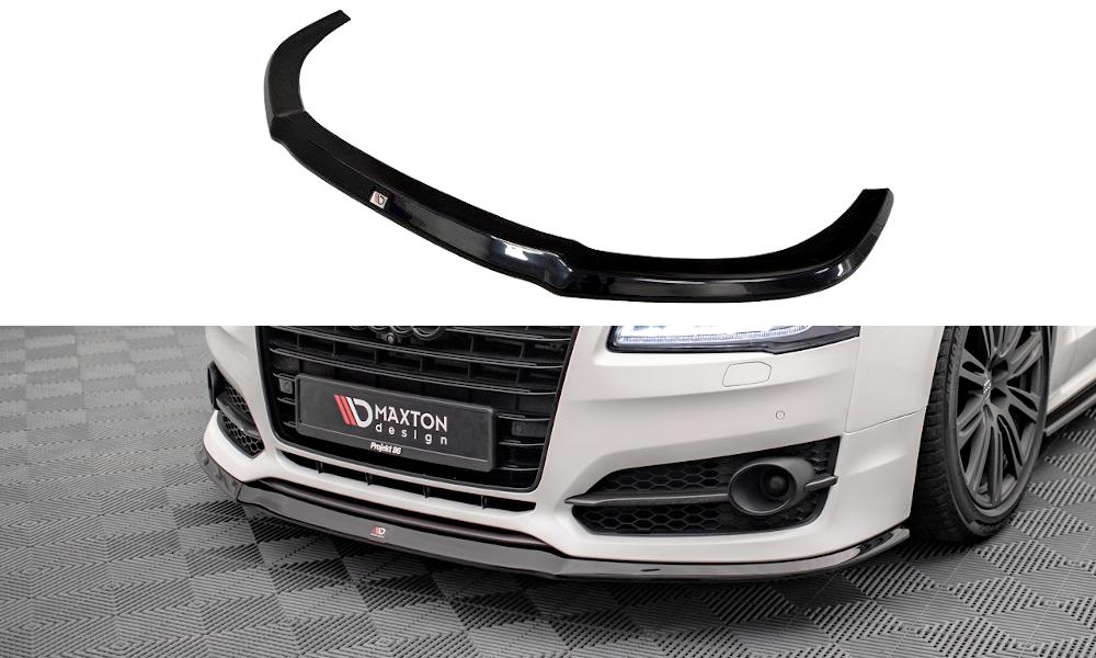 Maxton Design Street+ Spoilerlippe Front Ansatz V.2 passend für Audi S8 D4 FL schwarz Hochglanz