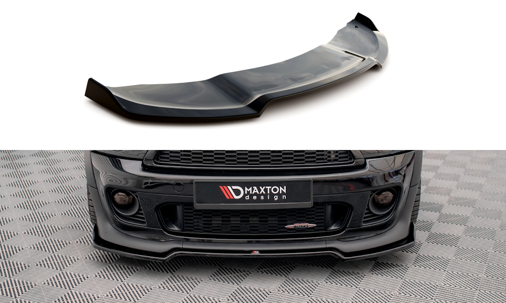Maxton Design Street+ Spoilerlippe Front Ansatz V.2 passend für Mini Cooper John Cooper Works R56 schwarz Hochglanz