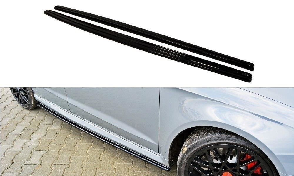 Maxton Design Street+ Seitenschweller Leisten passend für Audi RS3 8V Sportback schwarz Hochglanz