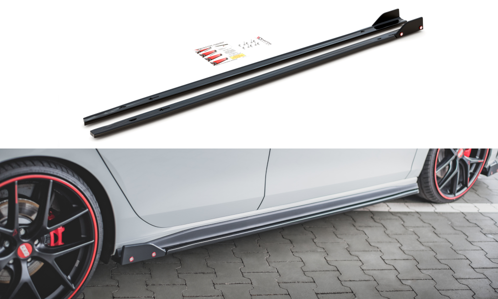 Maxton Design Seitenschweller Ansatz für V.2 für + Flaps Volkswagen Golf 8 GTI / GTI Clubsport