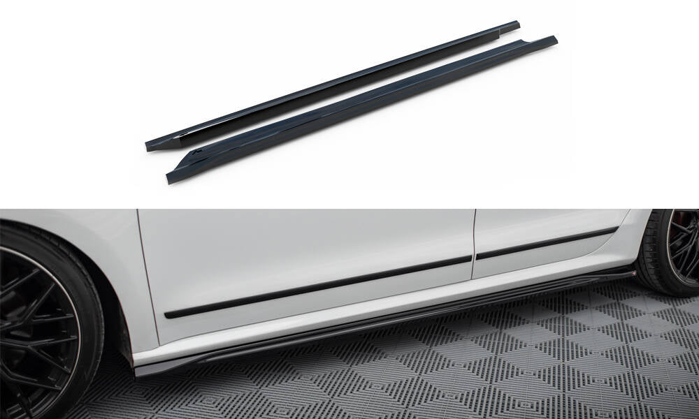 Maxton Design Street+ Seitenschweller Leisten passend für VW Passat GT B8 Facelift USA schwarz Hochglanz