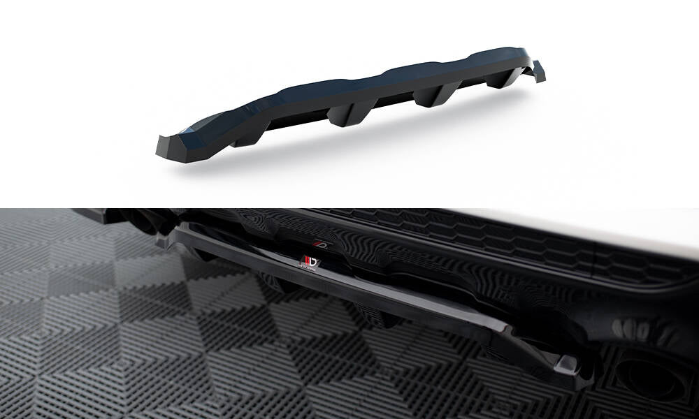 Maxton Design Street+ Mittlerer Diffusor RACE passend für Ford Kuga ST-Line Mk2 Facelift schwarz Hochglanz