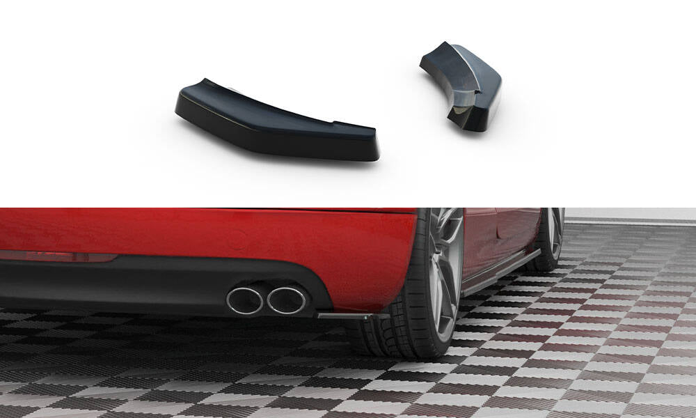 Maxton Design Heck Ansatz Flaps Diffusor passend für Audi TT 3.2 V6 8J schwarz Hochglanz