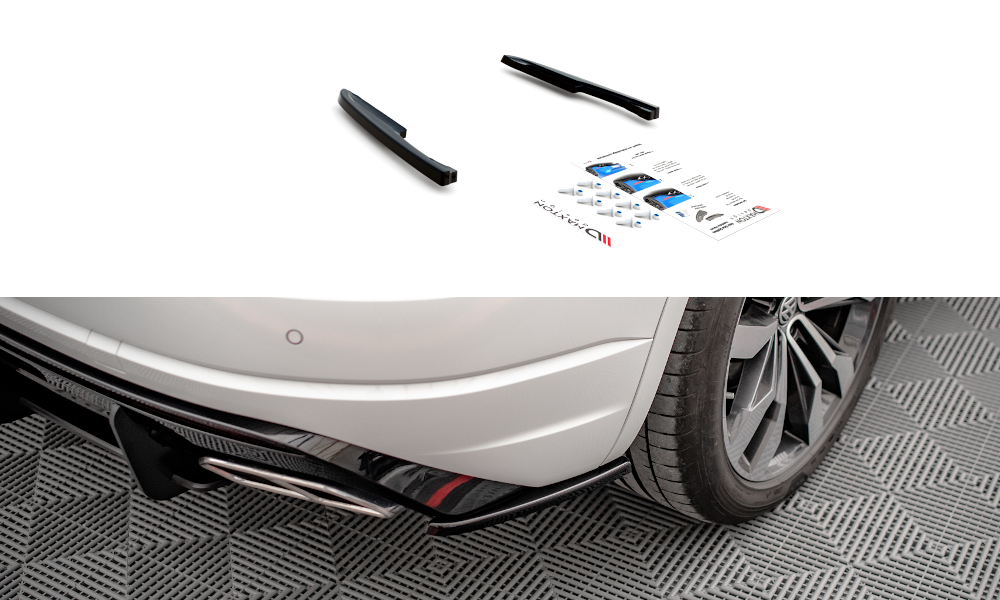 Maxton Design Heck Ansatz Flaps Diffusor passend für VW Touareg R-line Mk3 schwarz Hochglanz