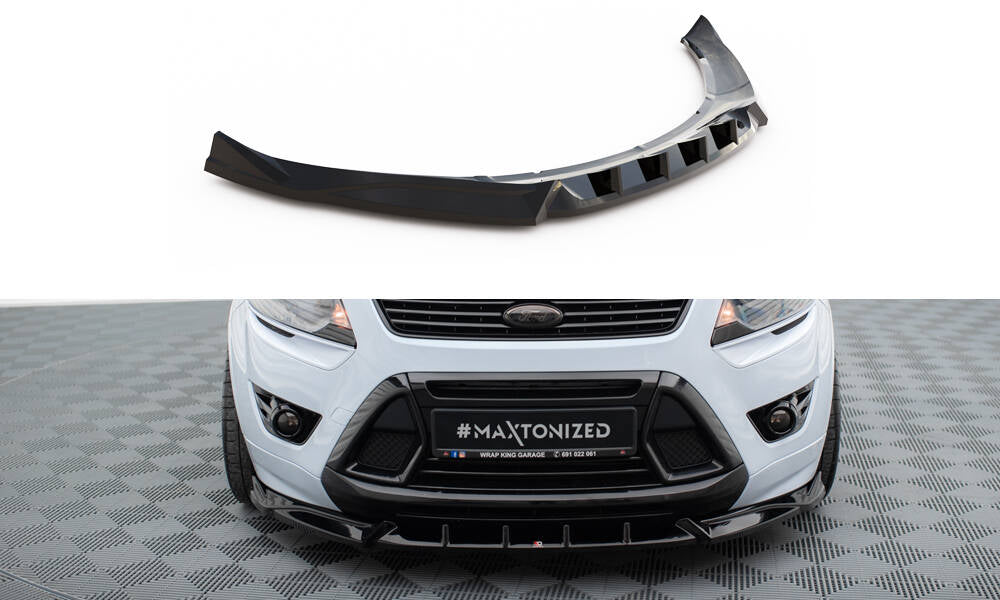 Maxton Design Street+ Spoilerlippe Front Ansatz passend für Ford Kuga ST Mk1 schwarz Hochglanz