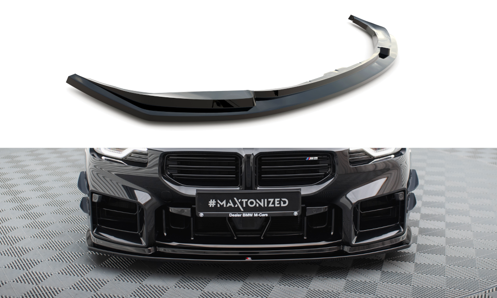 Maxton Design Street+ Spoilerlippe Front Ansatz V.4 passend für BMW M2 G87 schwarz Hochglanz