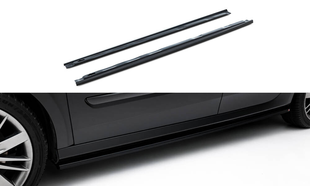 Maxton Design Street+ Seitenschweller Leisten passend für Renault Laguna Hatchback GT Mk3 schwarz Hochglanz