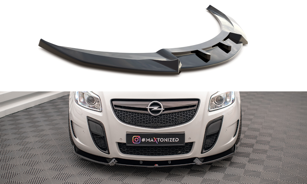 Maxton Design Street+ Spoilerlippe Front Ansatz V.2 passend für Opel Insignia OPC Mk1 schwarz Hochglanz