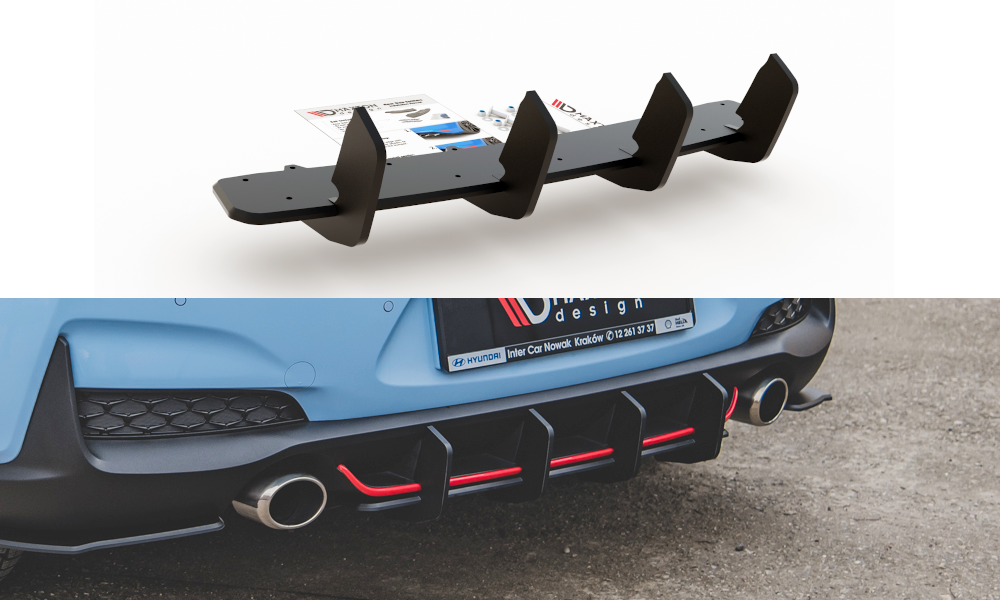 Maxton Design Robuste Racing Heckschürze V.2 passend für Hyundai I30 N Mk3 Hatchback