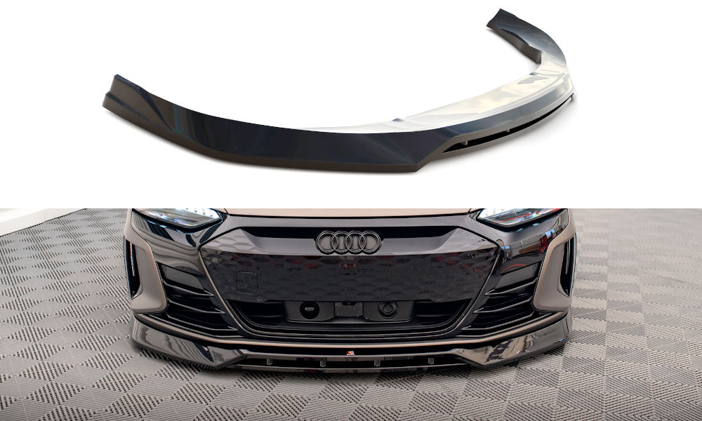 Maxton Design Street+ Spoilerlippe Front Ansatz V.3 passend für Audi e-Tron GT / RS GT Mk1 schwarz Hochglanz
