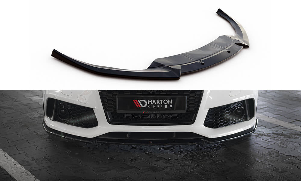 Maxton Design Street+ Spoilerlippe Front Ansatz V.3 passend für Audi RS7 C7 schwarz Hochglanz