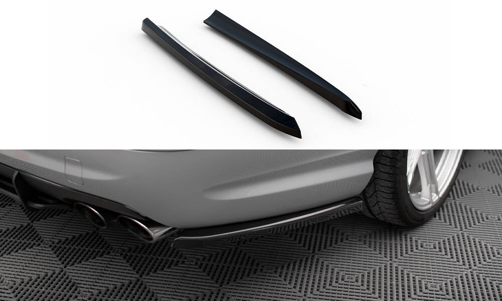 Maxton Design Heck Ansatz Flaps Diffusor passend für Mercedes-Benz E 55 AMG W211 schwarz Hochglanz