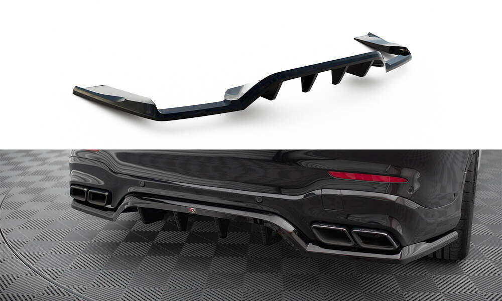 Maxton Design Street+ Mittlerer Diffusor RACE passend für V.1 Mercedes-AMG GLC 63 SUV X253 schwarz Hochglanz