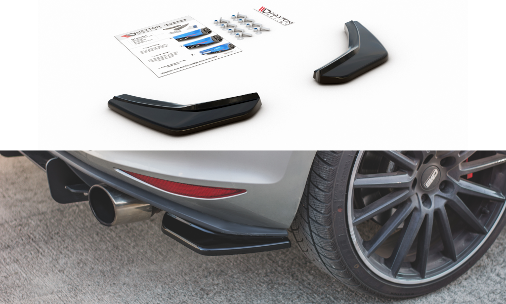 Maxton Design Heck Ansatz Flaps Diffusor V.2 passend für VW Golf 7 GTI schwarz Hochglanz