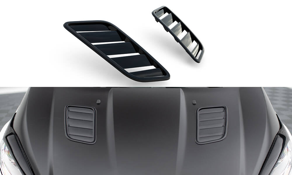 Maxton Design Motorhauben Luftschlitze Ford Fiesta ST Mk7 Facelift schwarz Hochglanz für Ford Fiesta ST