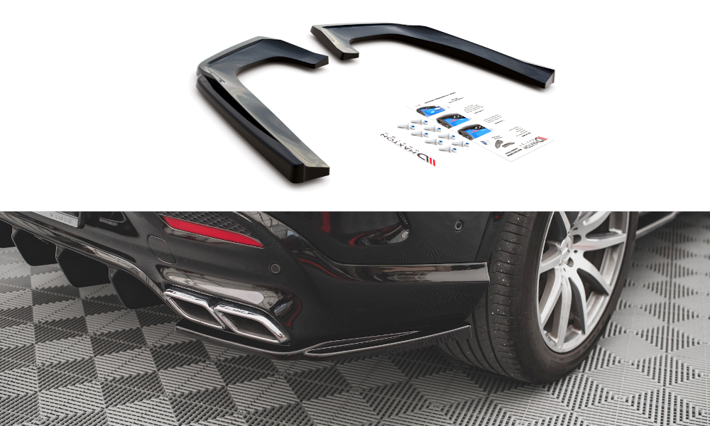 Maxton Design Heck Ansatz Flaps Diffusor V.1 passend für Mercedes-Benz GLE Coupe 63 AMG C292 schwarz Hochglanz